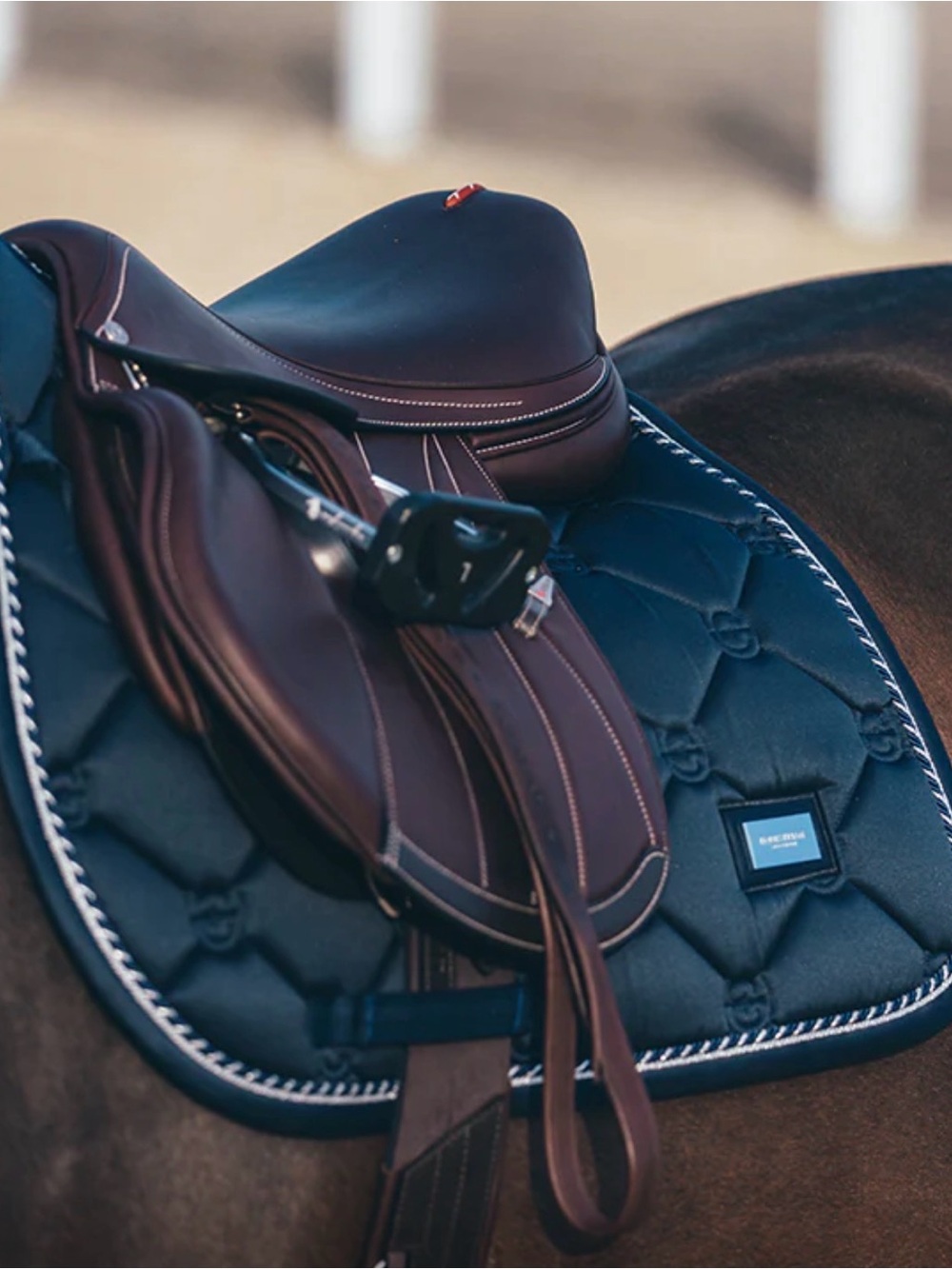Equestrian Stockholm Midnight Blue Jump Saddle Pad - Full Size - Picture 2 of 13